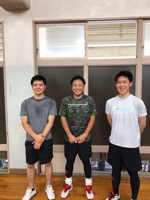 国体の兵庫県代表に決定した（左から）馬場・向竹・山形選手