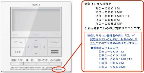 【対象製品の見分け方】