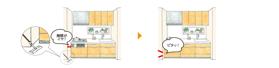 隙間がイヤ! ピタッ!