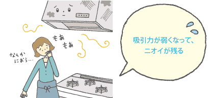 吸引力が弱くなってニオイが残る