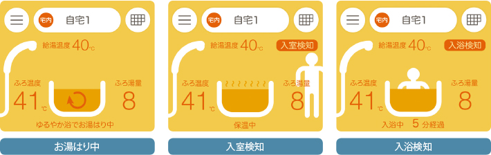お湯はり中 入室検知 入浴検知