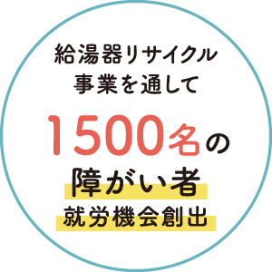 給湯器リサイクル事業を通して1500名の障がい者就労機会創出