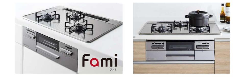 ノーリツ 【N3WT7RWANASIEC】ノーリツ ビルトインコンロ fami(ファミ) オート レンジフード連動 ＼75ｃｍ プロパン(LPG)／  つやめきガラス ※クックボックス付属