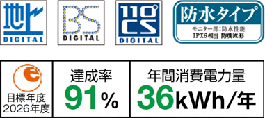 16V型地上デジタル・BS・CS放送対応 ハイビジョン液晶防水テレビ